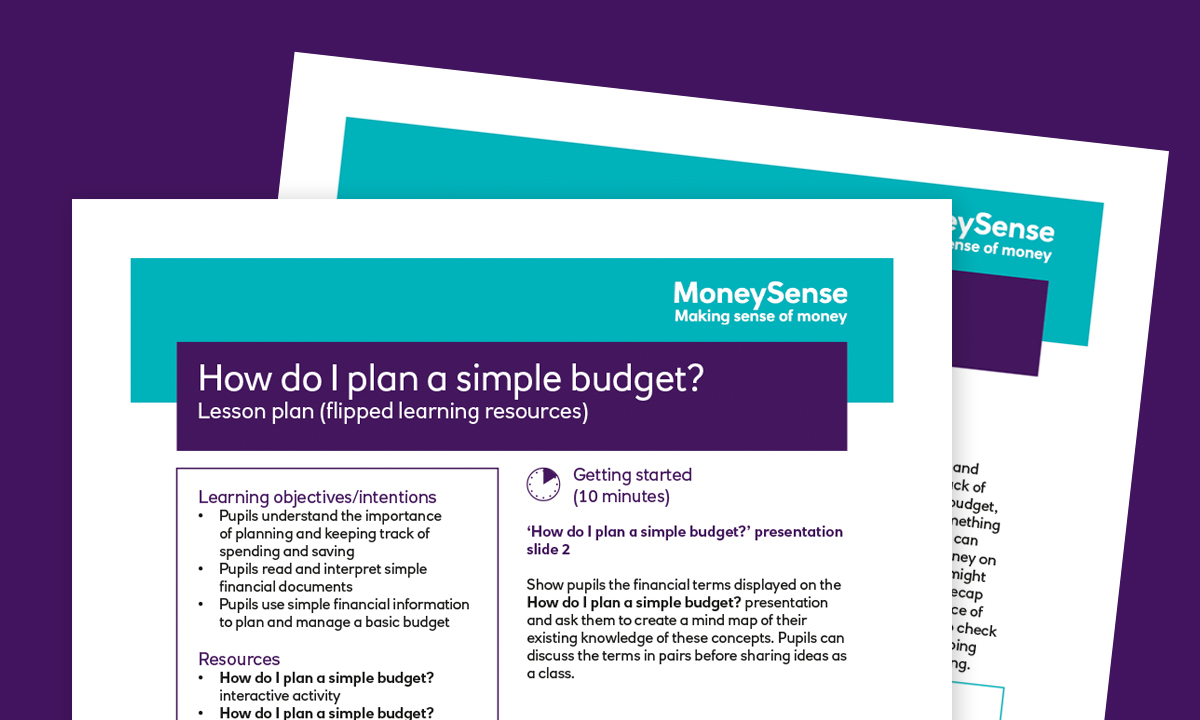 Lesson plan for How do I plan a simple budget?