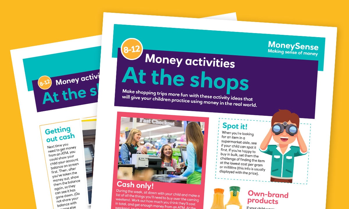 Money activities: At the shops