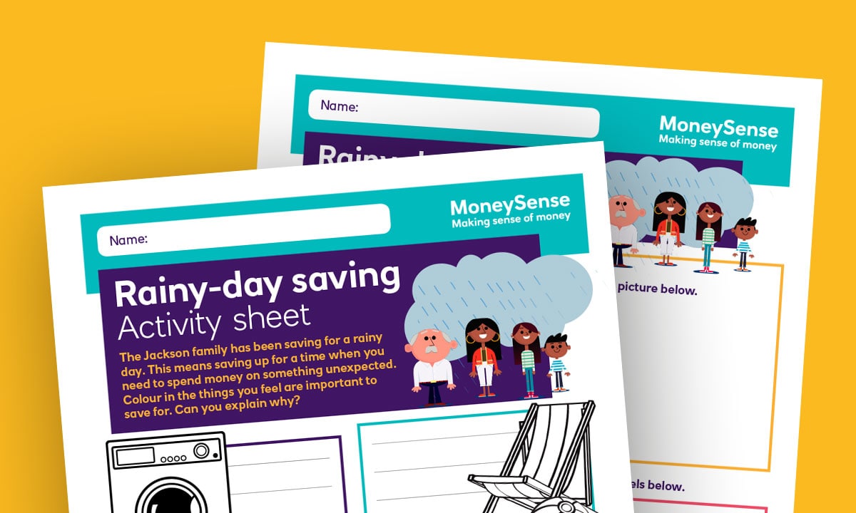 Activity sheet for Why is it important to save money?