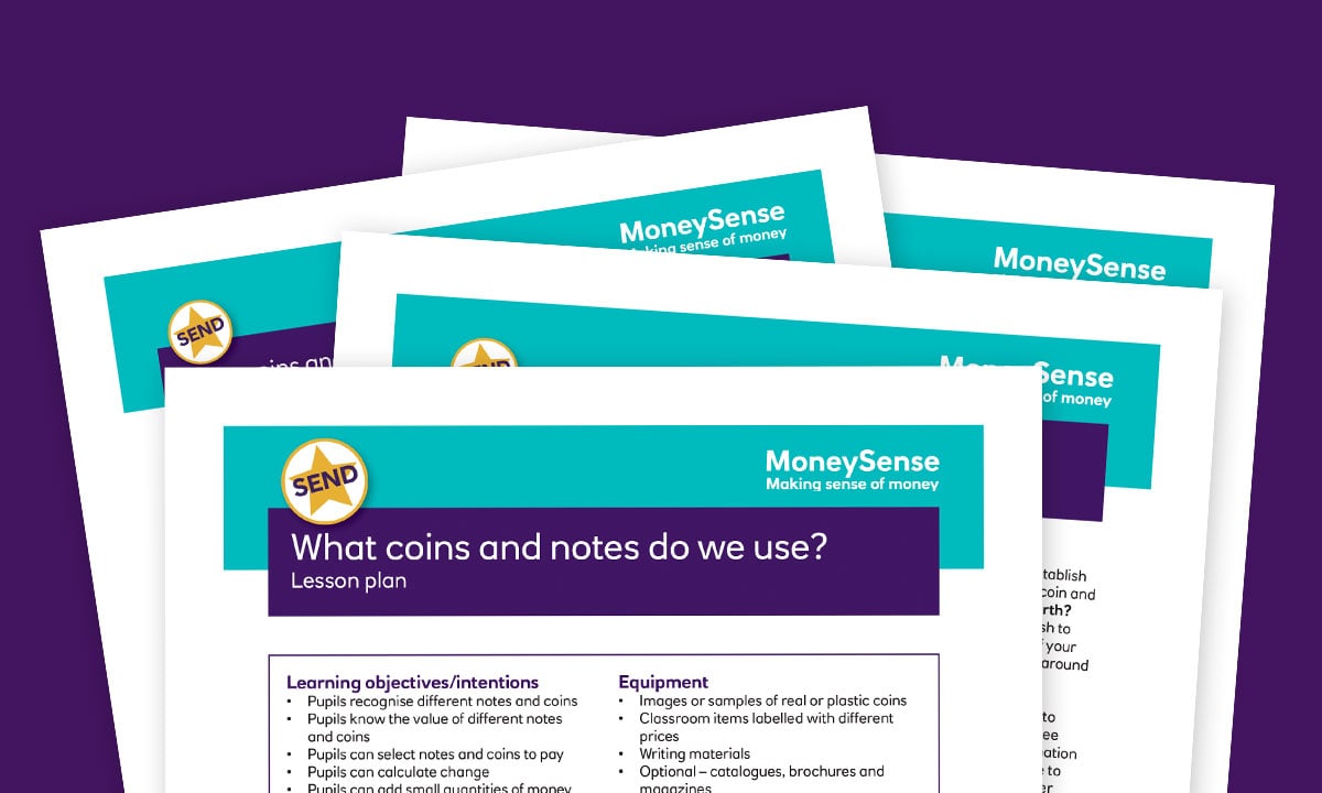 SEND lesson plan for What coins and notes do we use?