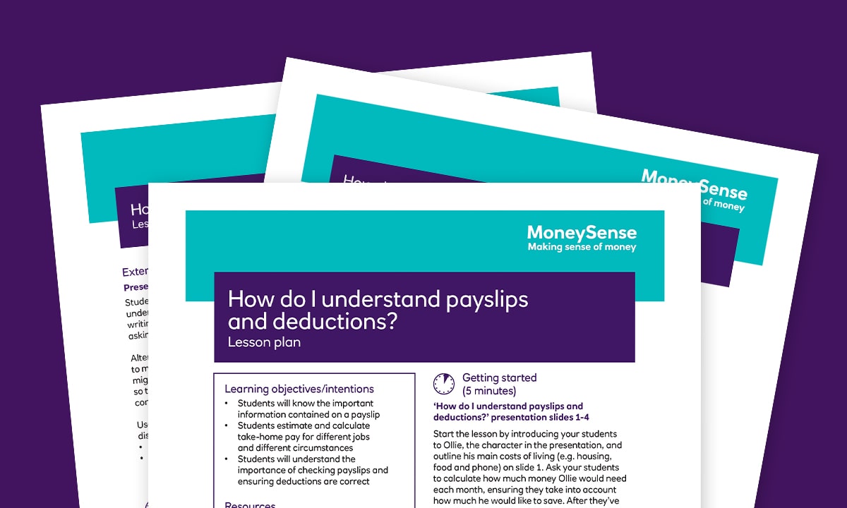 Lesson plan for How do I understand payslips and deductions?