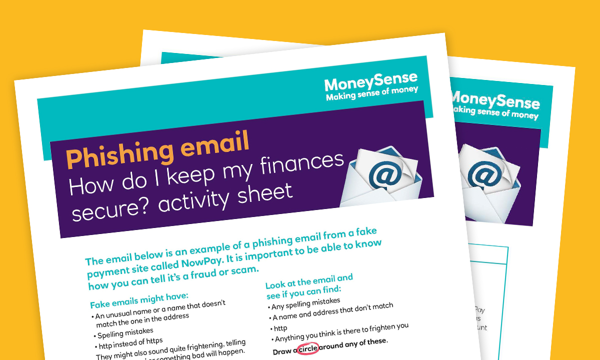 SEND Activity sheet for How do I keep my finances secure?
