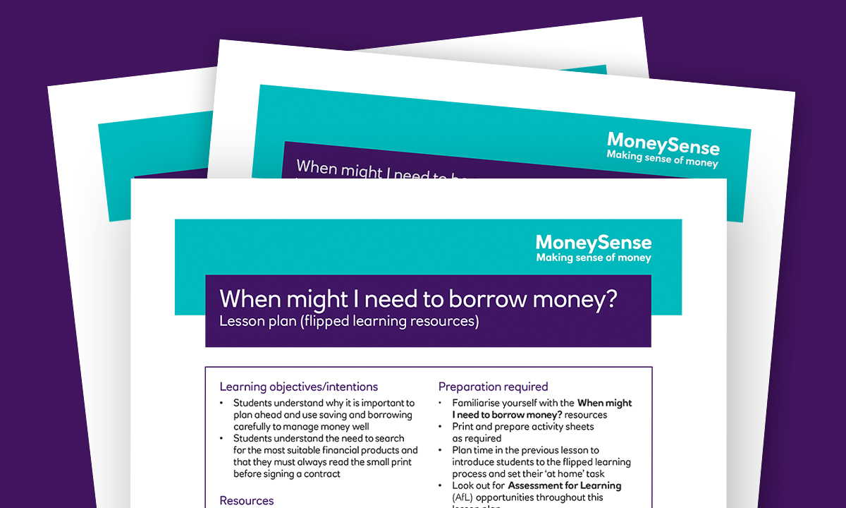 Lesson plan for When might I need to borrow money?