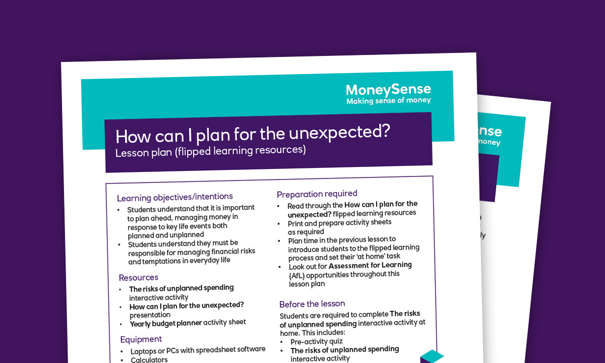 Lesson plan for How can I plan for the unexpected?