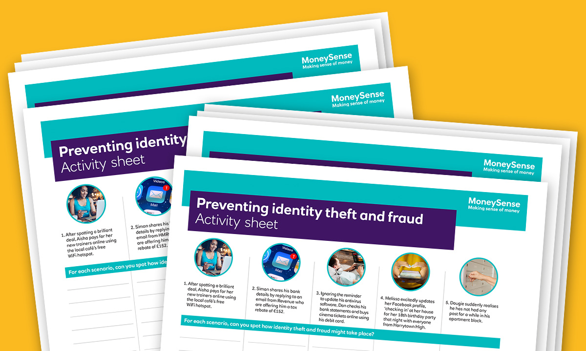 Activity sheet for How can I avoid identity theft and fraud?