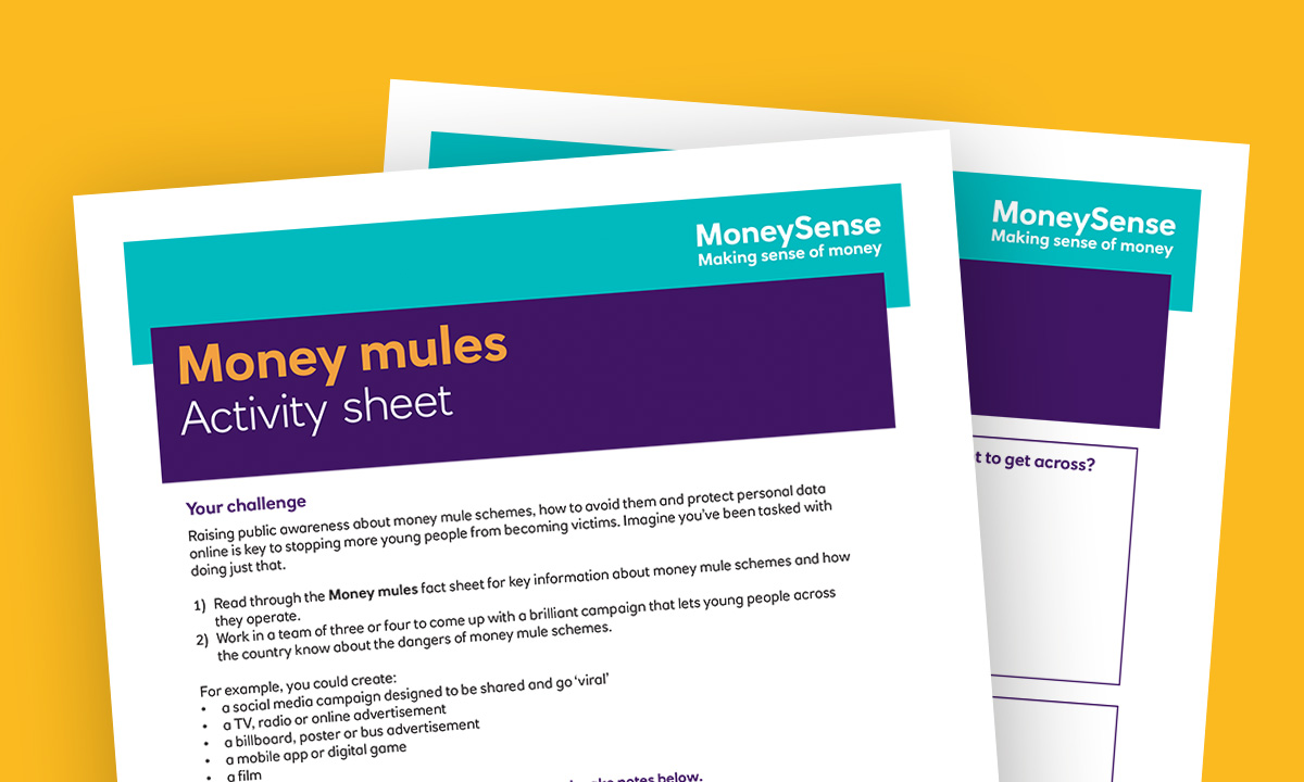 Money mules activity sheet