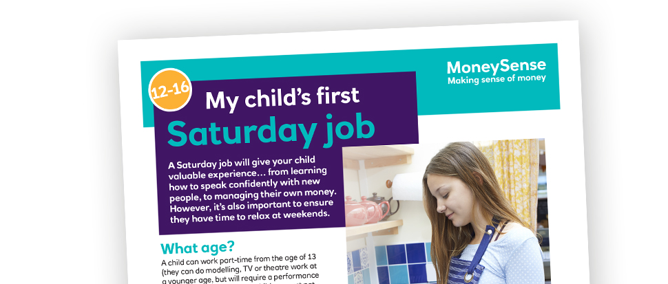Money activities: My child's first... Saturday job